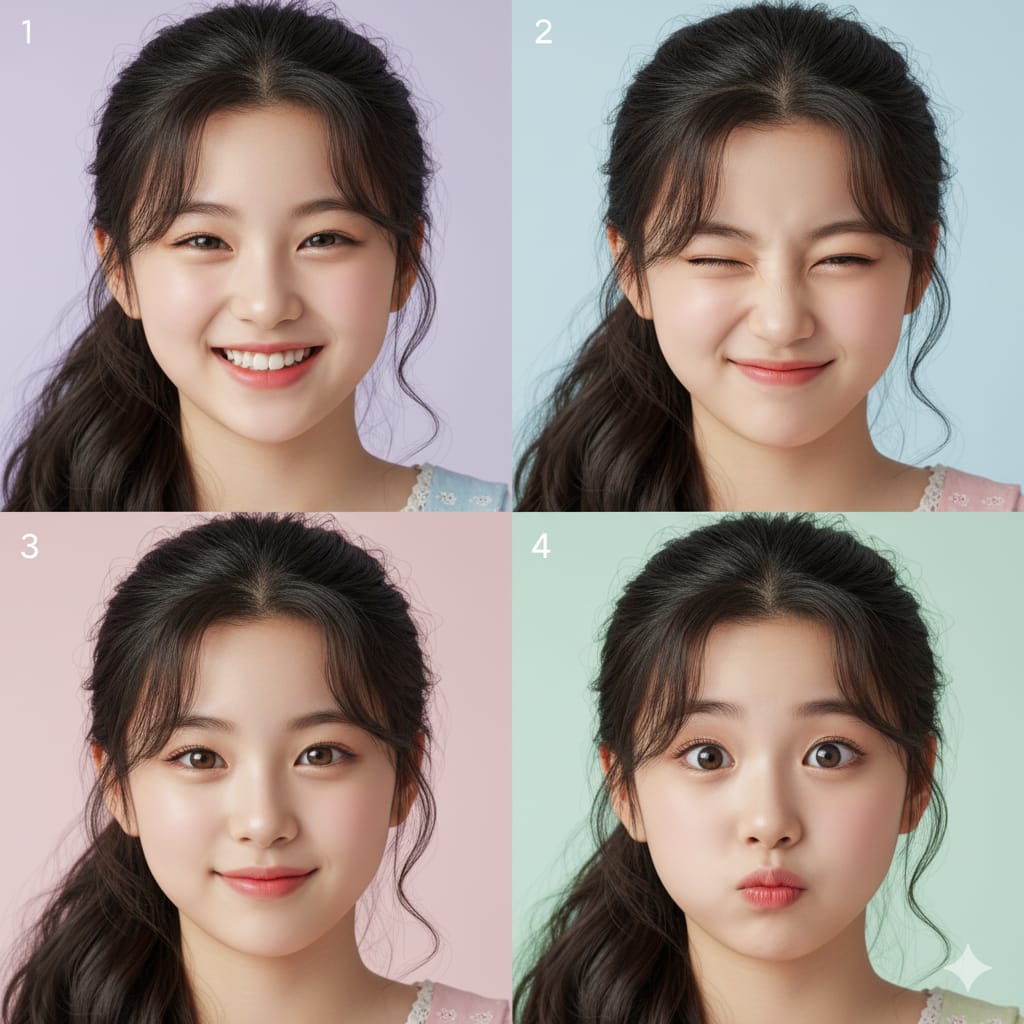 Four Faces of Joy: A Portrait of Pure Charm