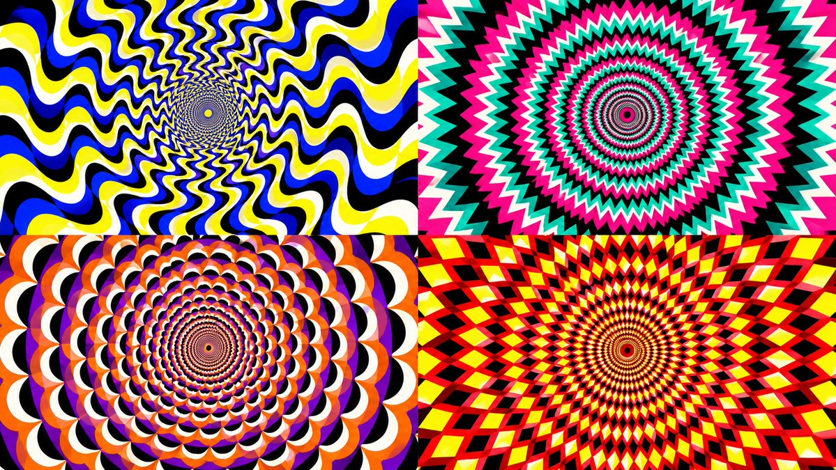 Concentric Sawtooth Rings Spiral Inward in Hypnotic Op Art