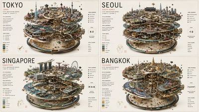 Tokyo explodes into view as a luxury mechanical watch