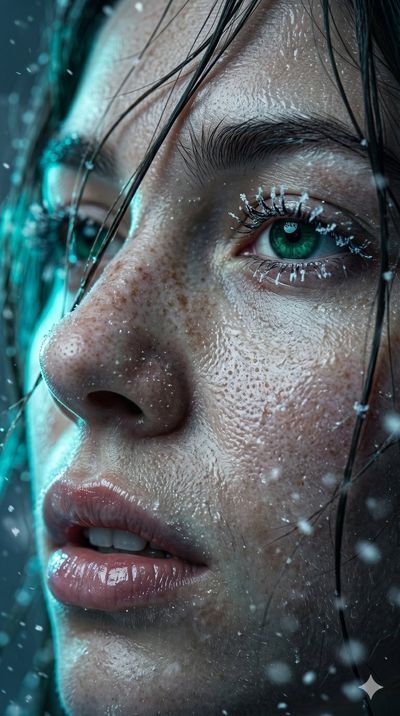 Frozen Beauty: A Storm in Her Eyes