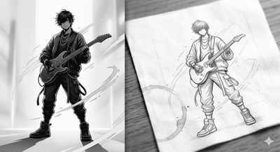 Neon Legend: The Iconic Guitarist in Shadows