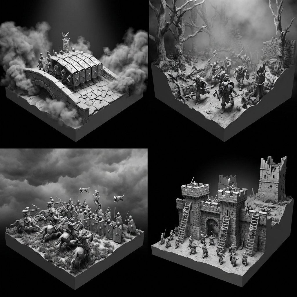 Historic Clash: Romans vs. Barbarians in Monochrome