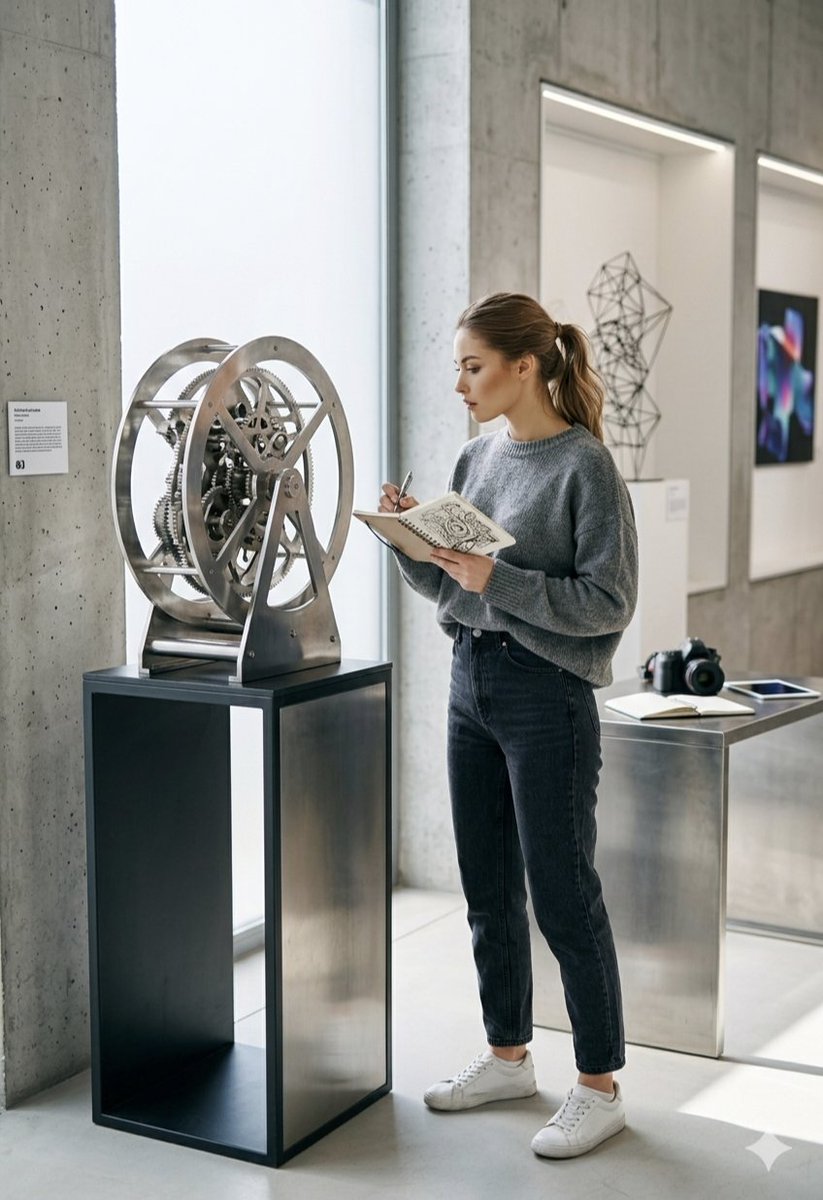 Focused Artist in a Modern Art Space