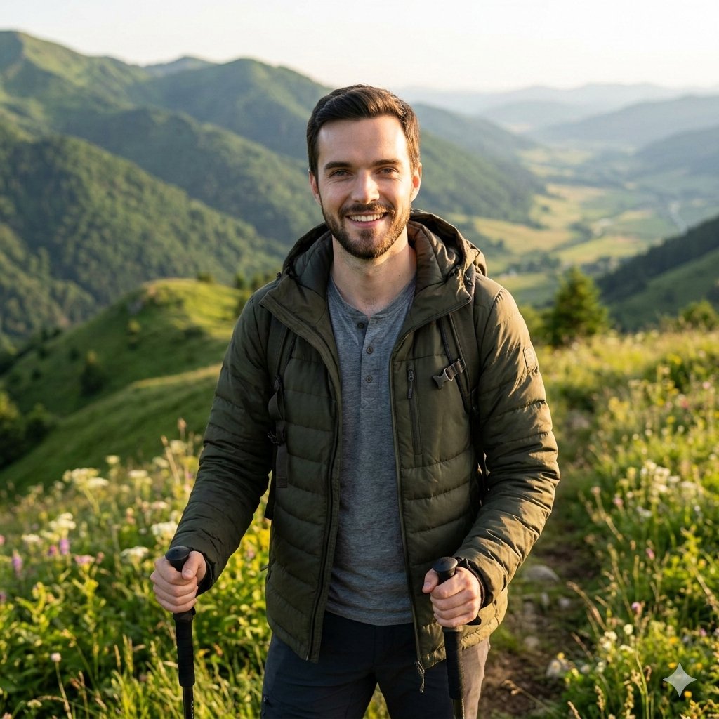 Confidence in the Mountains: Ultra-Realistic Portrait