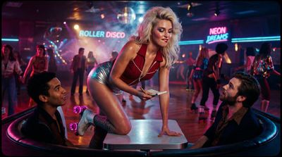 Glamorous Roller Disco Waitress: The Art of Seduction