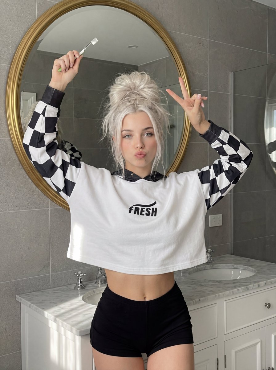 Playful Bathroom Selfie Delight