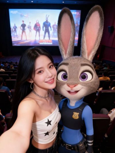 Cinematic Smiles with My Cop Bunny! 🐰✨
