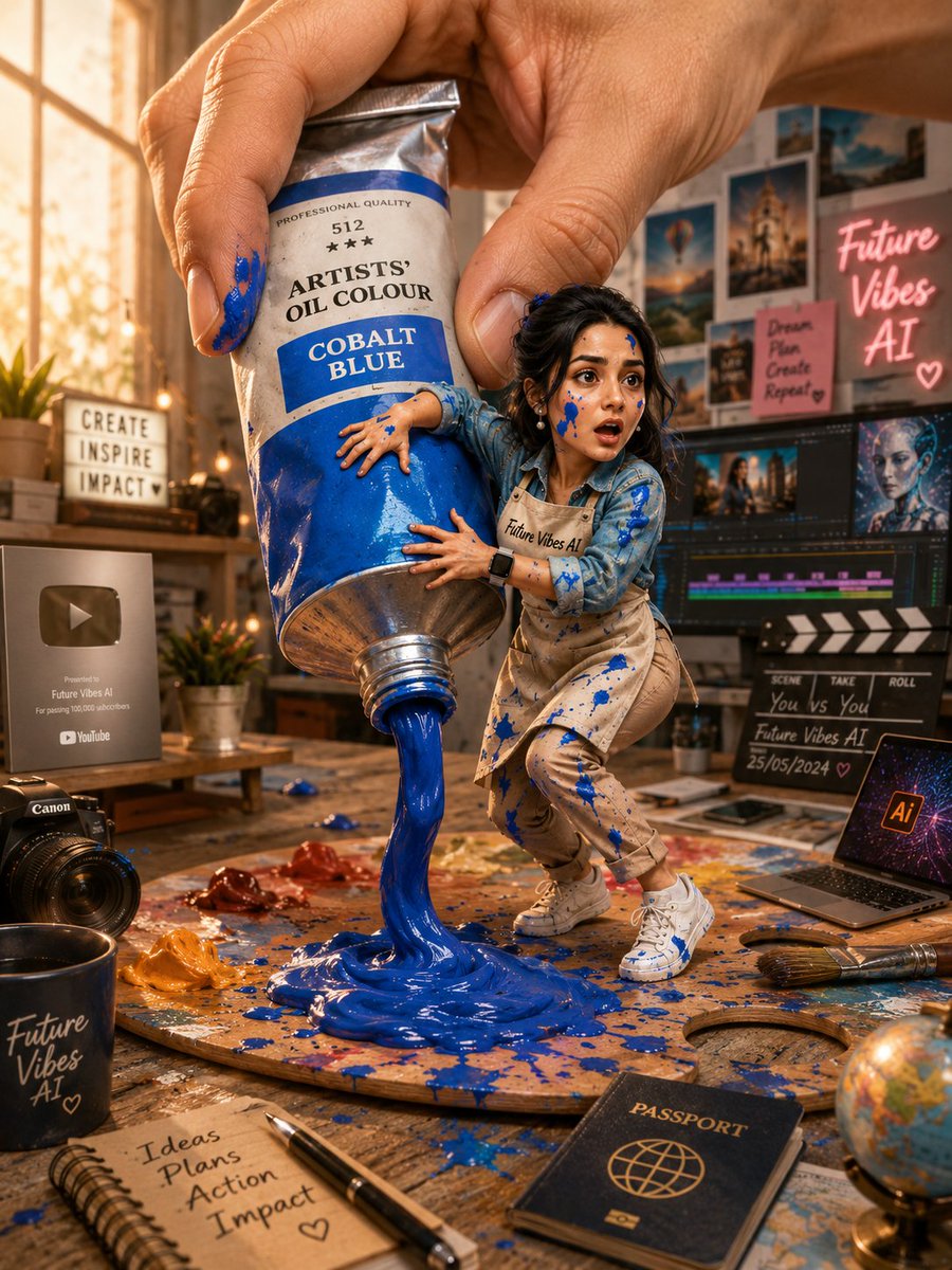 Tiny Piku struggles to stop a giant blue paint flood