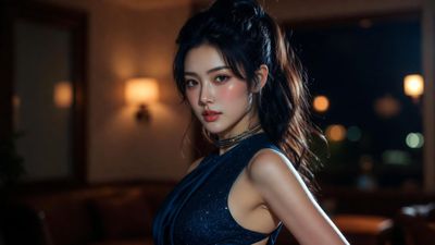Elegance Illuminated: A Nighttime Fashion Statement