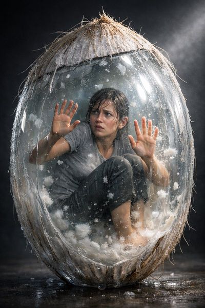Trapped in a Cocoon of Glass and Water