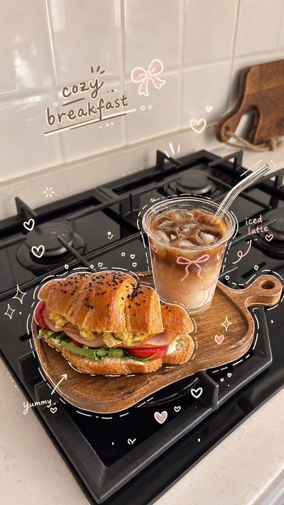 Morning Delights on a Wooden Board