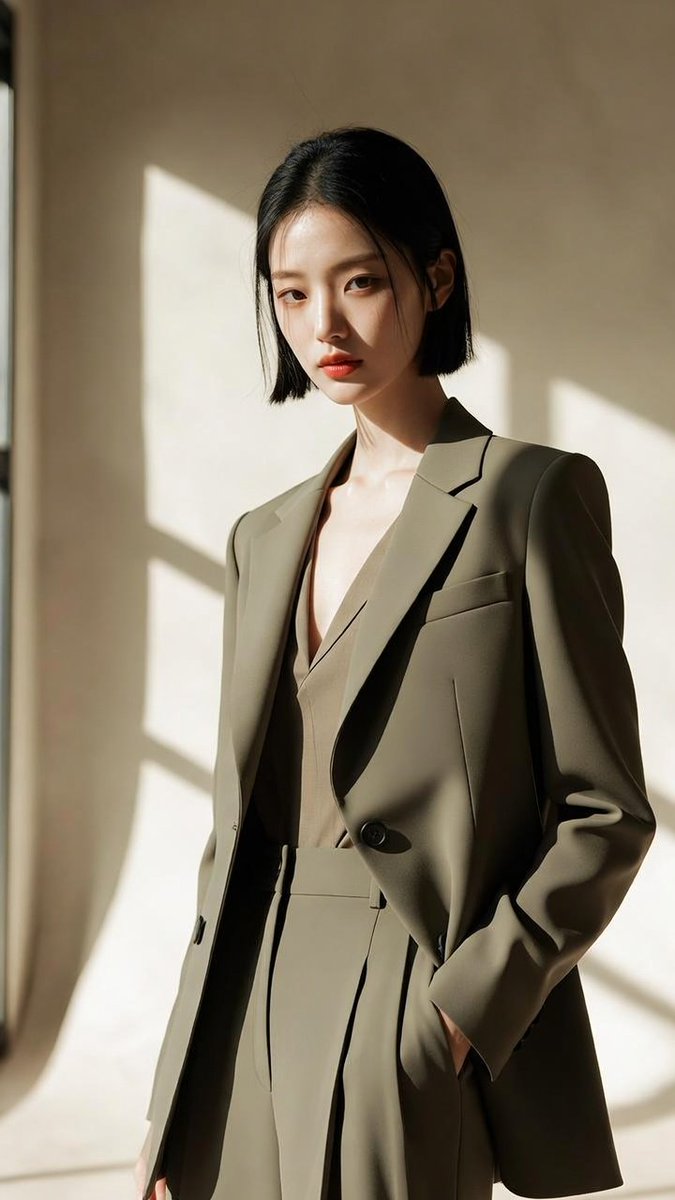 Bold Minimalism: Korean Fashion Portrait in 8K