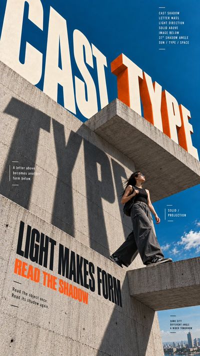 Brutalist Architecture Meets Dynamic Typography in Vertical Editorial Posters