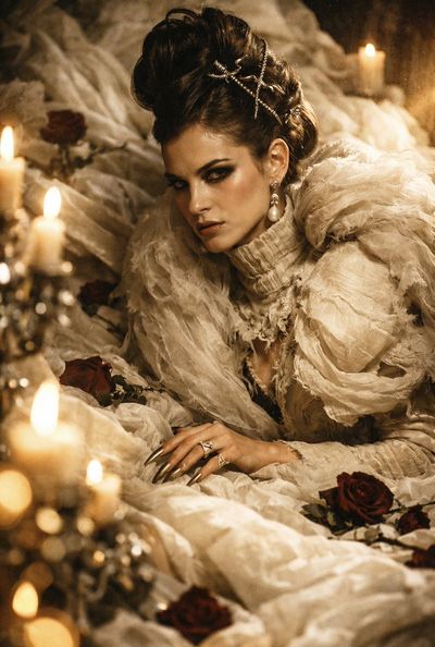 Gothic Aristocrat in Candlelit Luxury