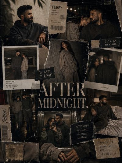 Layered Yeezy campaign collage captures urban loneliness after midnight