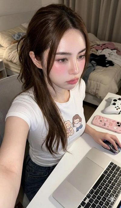 Cozy Snacktime Selfie with Playful Gaze