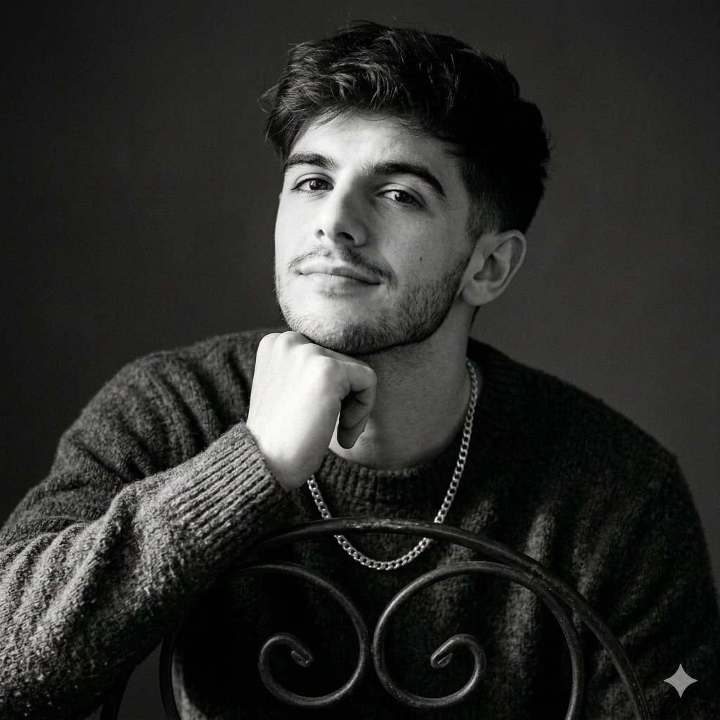 Cheeky Gaze in Cinematic Black and White