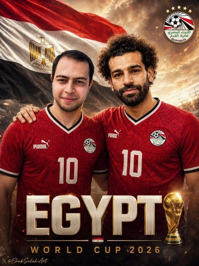 Mohamed Salah and a new teammate pose for Egypt's World Cup 2026 poster