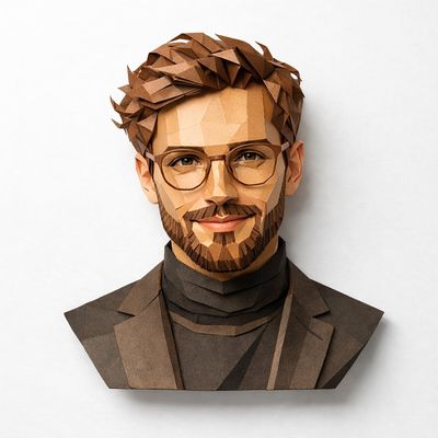 Geometric Elegance: Papercraft Portrait Masterpiece