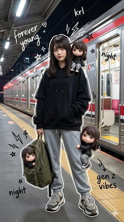 Chic Night Vibes: Gen Z Meets Chibi Magic