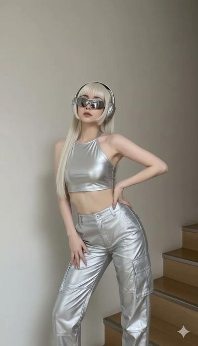 Y2K Glow: A Futuristic Muse Shines Bright