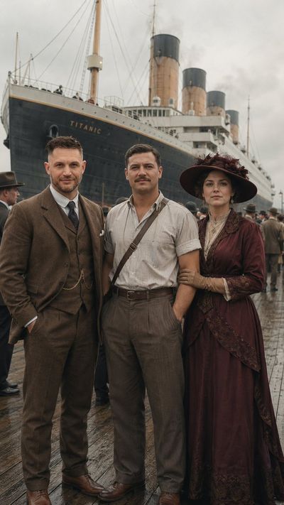 Titanic Farewell on a Foggy 1912 Dock