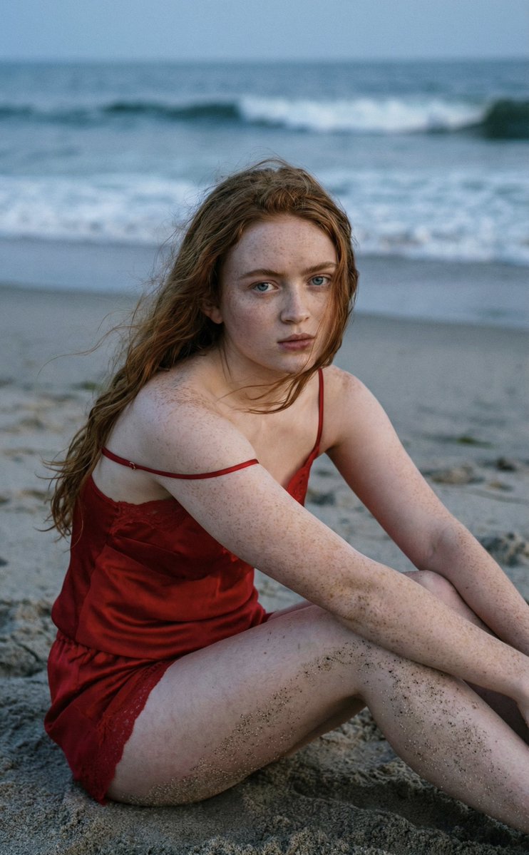 Ethereal Elegance: Sadie Sink by the Sea