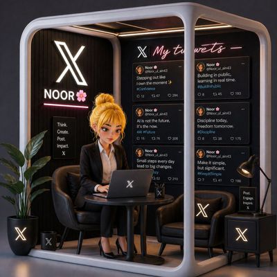 A Modern Workspace in Neon Glow