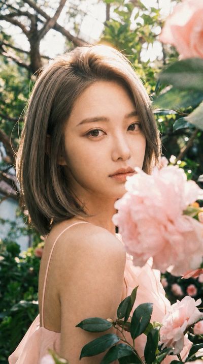 Realistic Portrait in a Romantic Garden Setting