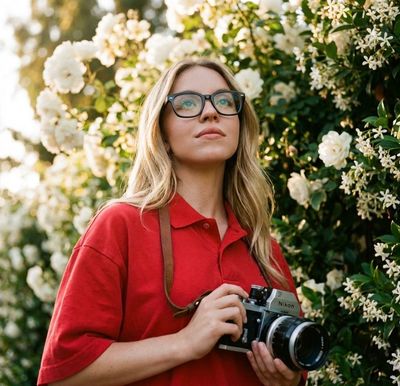 Golden Hour Photographer in a Garden of Roses