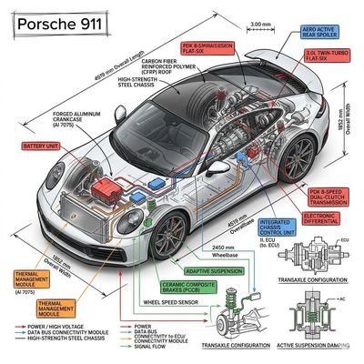 Isometric 3D Technical Infographic of Device with Detailed Annotations