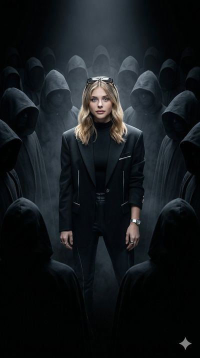 Cinematic Power: Girl Dominates a Circle of Shadows in Ultra-Realistic Detail
