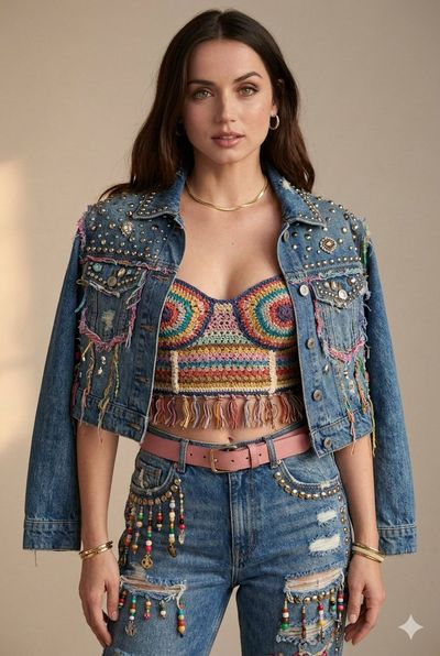 Avant-Garde Denim Dream with Ana de Armas