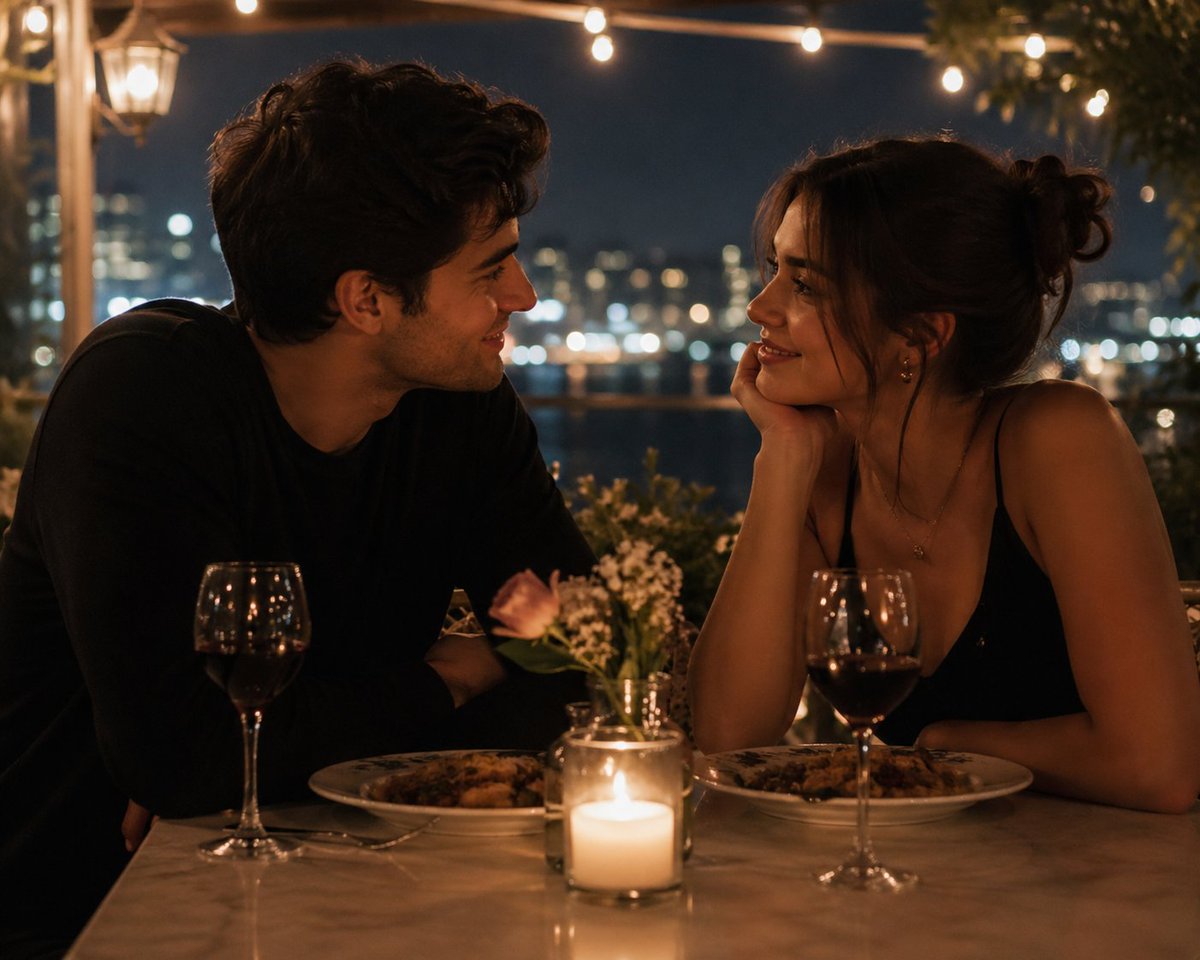 Terrace Romance Under Candlelight