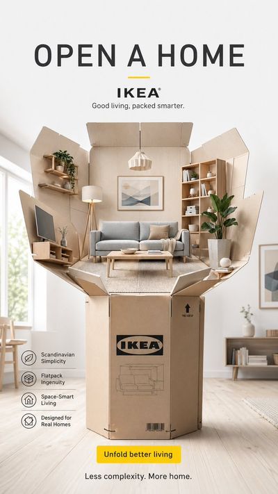 Unfolding Scandinavian Home from a Single IKEA Box