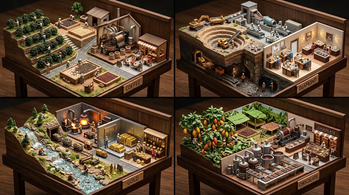 Handcrafted Diorama Reveals Coffee Supply Chain in Miniature Detail