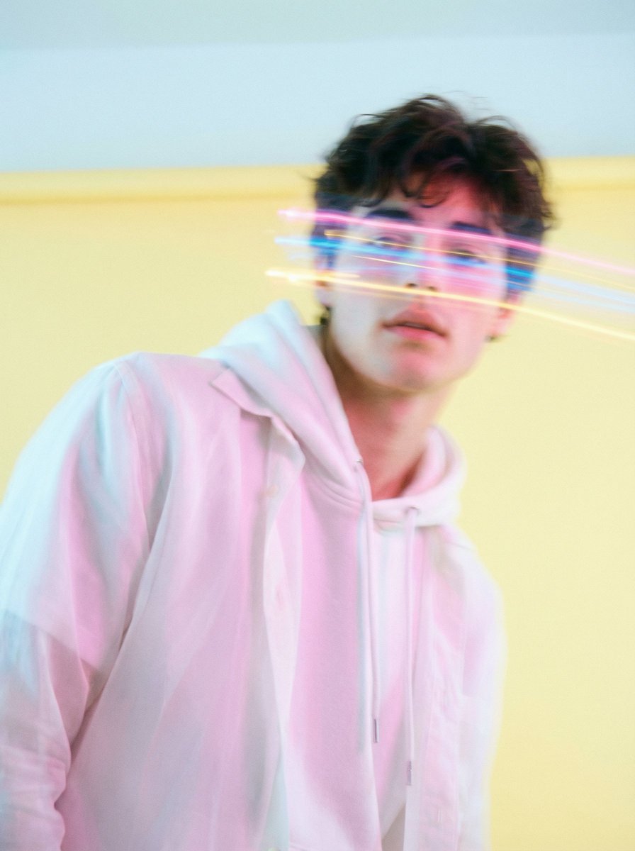 Motion Blur Magic: Pastel Portrait of a Korean Man