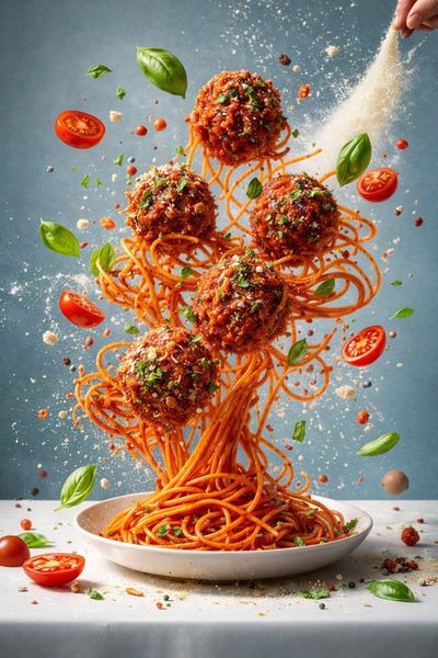 Epicurean Eruption: Culinary Chaos in Hyper-Realism
