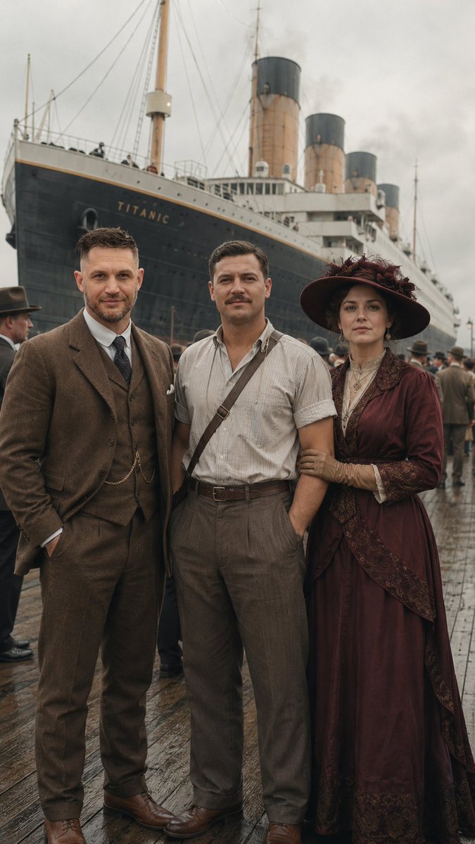 Titanic Farewell on a Foggy 1912 Dock