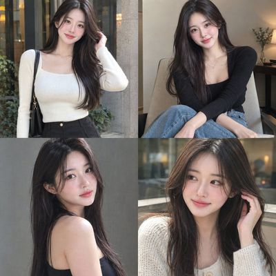 Four Elegant Poses of a Woman in a 2x2 Photo Collage