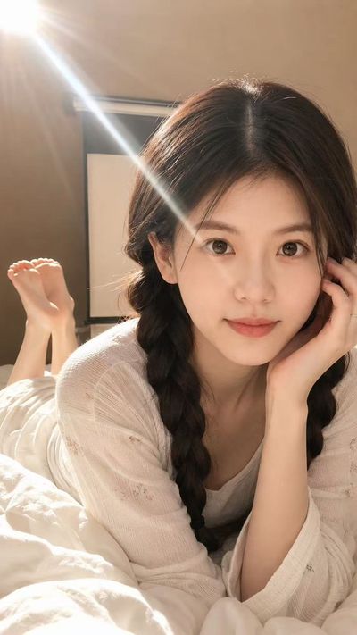 Create an Ultra-Realistic Portrait of a Woman in a Cozy Bedroom