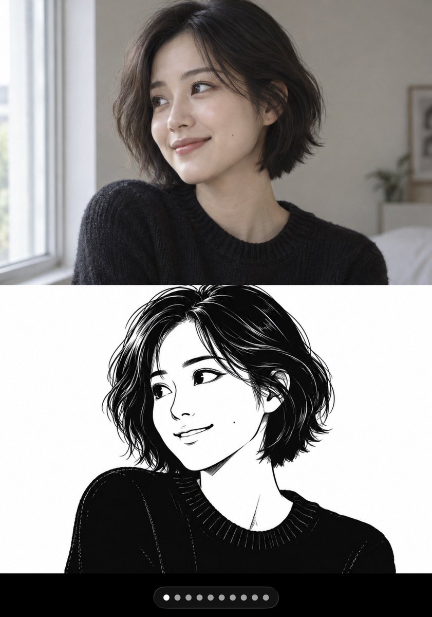 Retro 1970s Black Ink Line Art Transforms Portraits into Vintage Animation