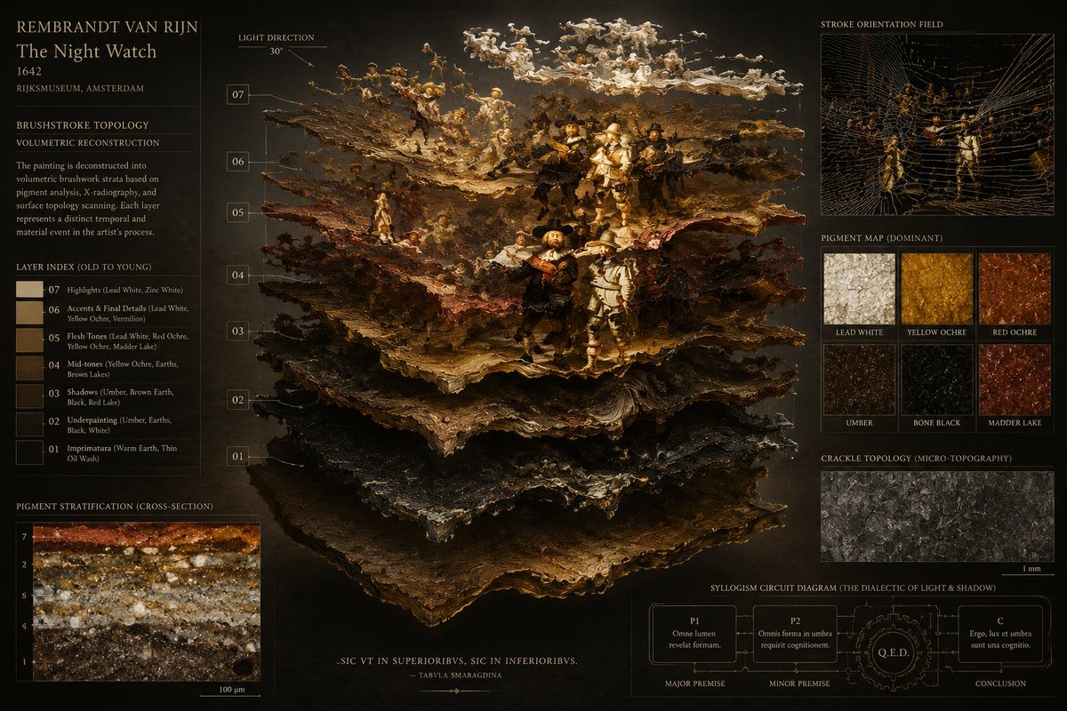 Volumetric brushstrokes reconstruct Rembrandt's portrait in 3D space