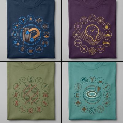 Scientific Breakthroughs Visualized: Four Discoveries on T-Shirts