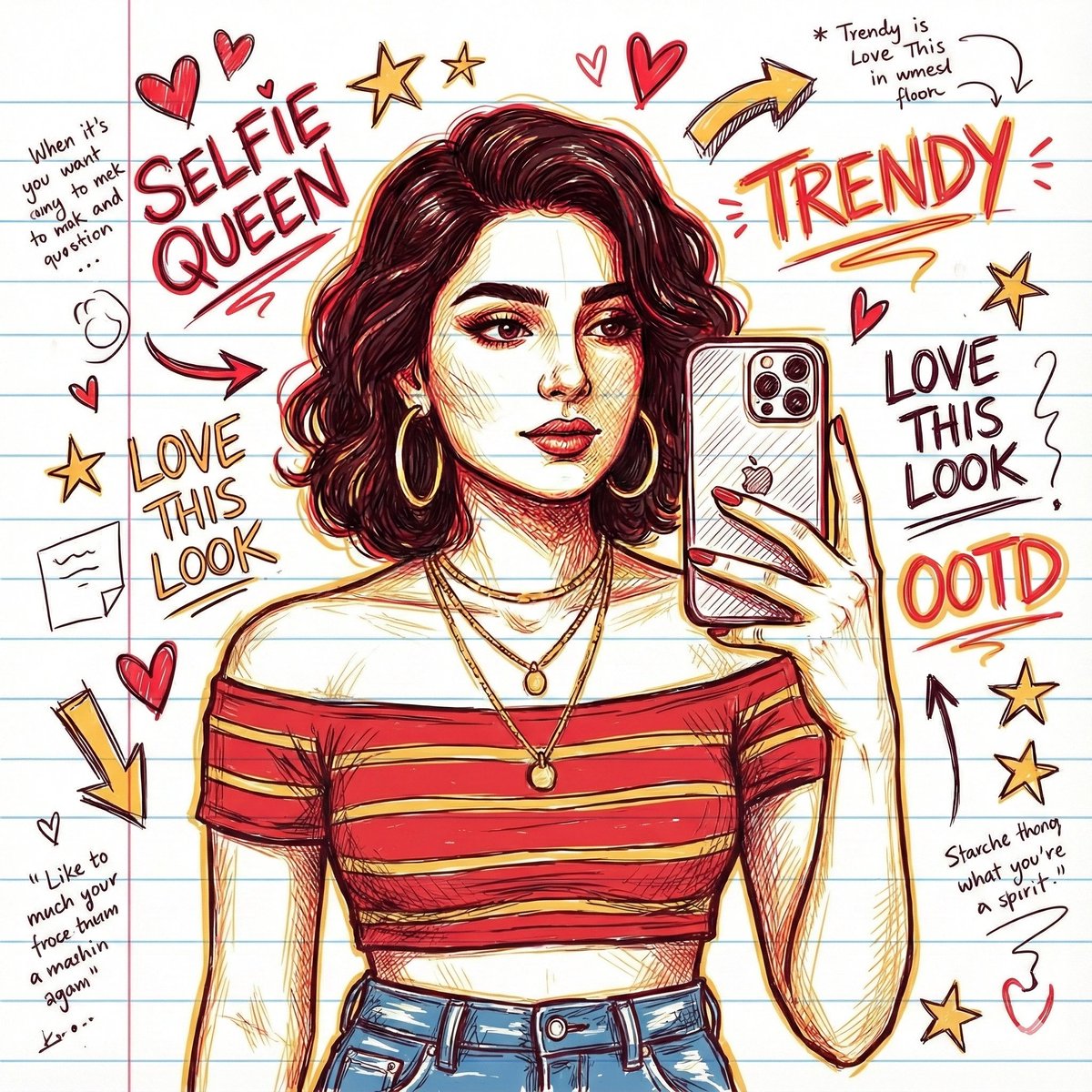 Chic Reflections: A Doodle Delight
