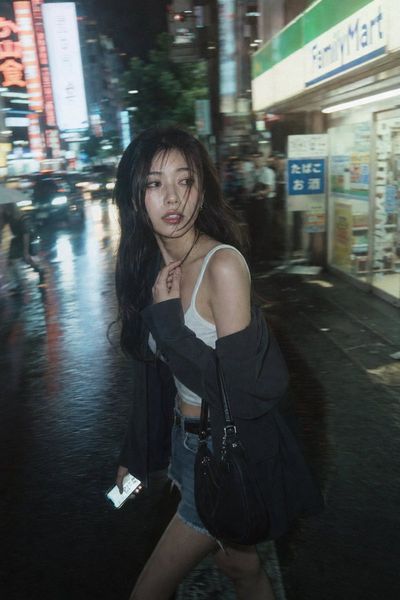 Fleeting Neon Glance in Shibuya