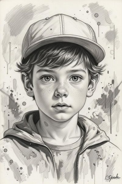 Vibrant Street Art Portrait of a Young Dreamer