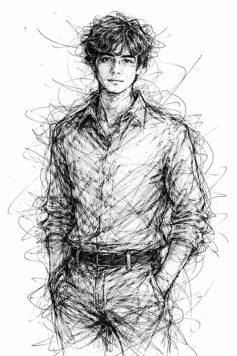 Chaos in Ink: Abstract Scribble Portrait