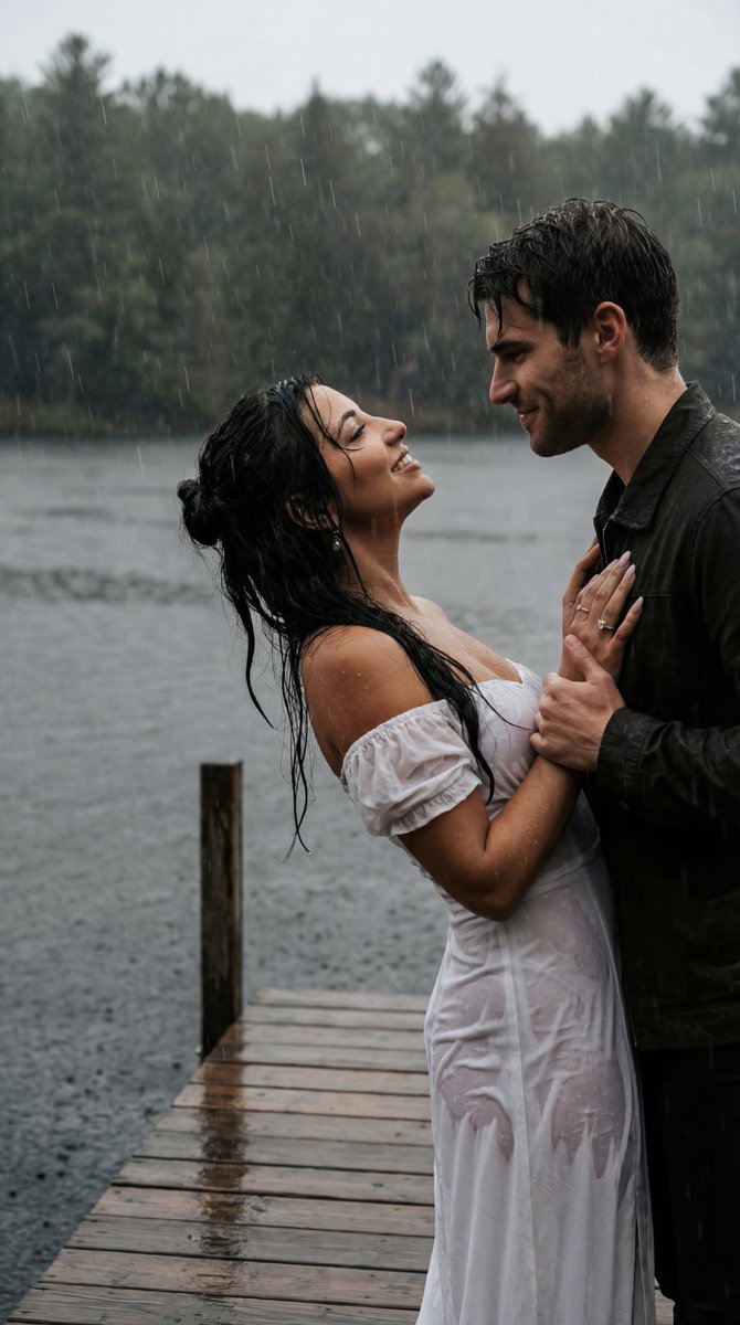 Romantic Raindrops: A Cinematic Encounter