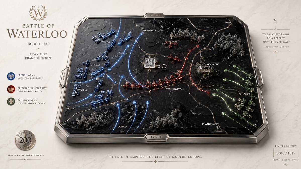 Waterloo's battlefield transforms into a luxury obsidian board game